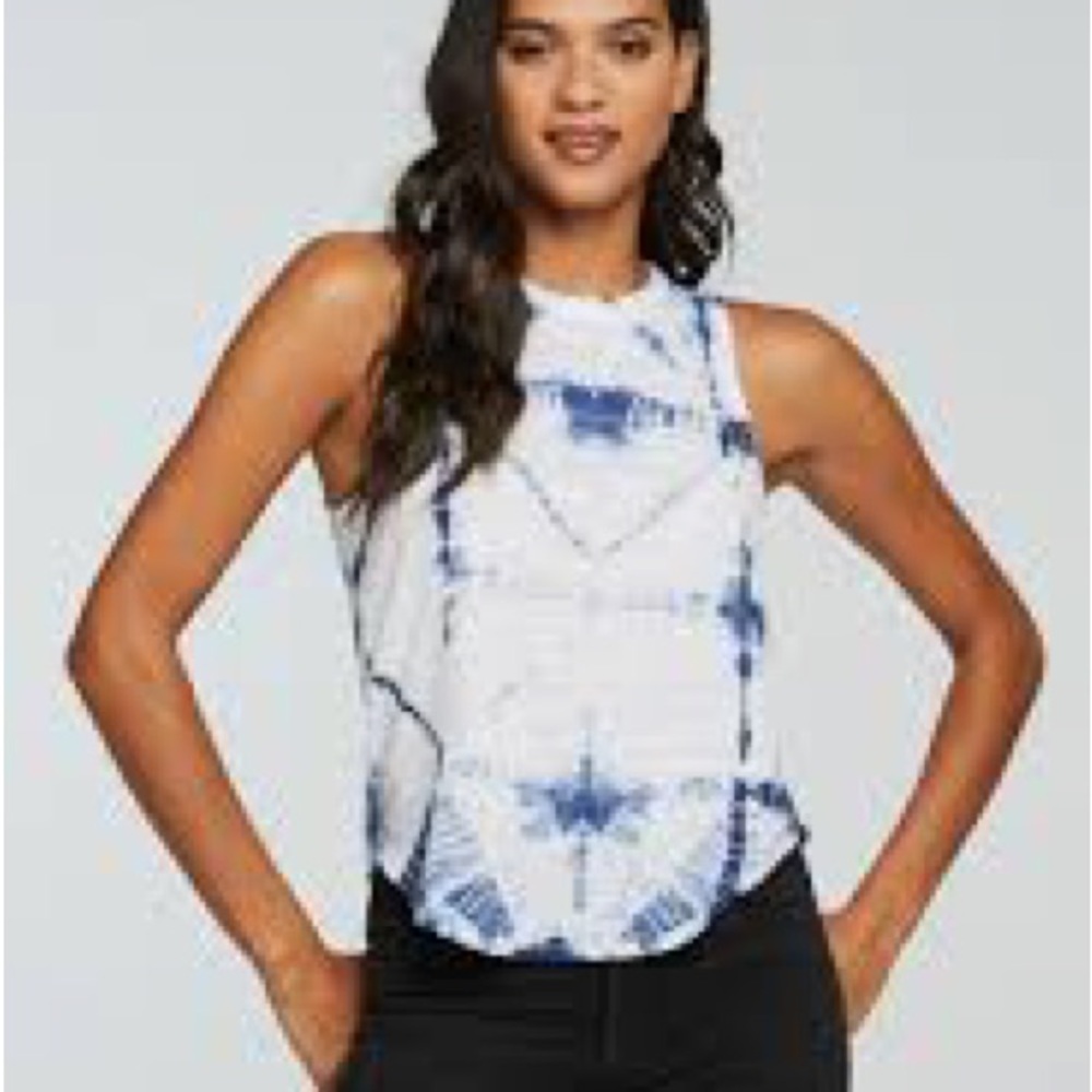 Chaser muscle tank tie dye jersey shirttail